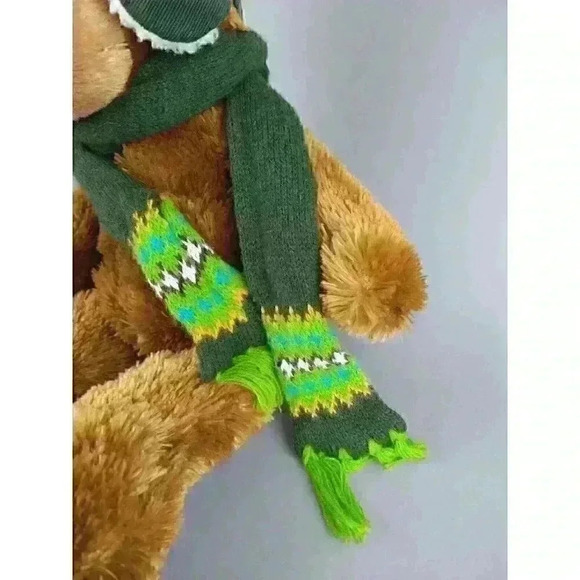 Mary Meyer Brown Bear Trapper Winter Hat and Scarf 18" Plush Stuffed Animal 2008 - Picture 5 of 11